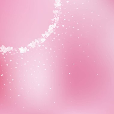 Beyaz kalp konfetileri sever. Sevgililer Günü 'nün ender bulunan geçmişi. Hassas arka planda şeffaf kalp konfetileri. Dramatik vektör illüstrasyonu.