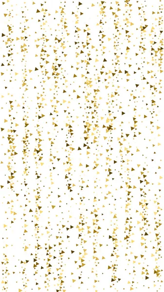 Gold Dreiecke Luxus Funkelnden Konfetti Verstreute Kleine Goldpartikel Auf Weißem — Stockvektor