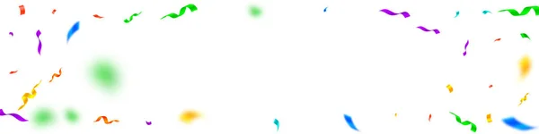 Потоки Конфетті Різнокольорові Стрічки Мішури Фольги Конфітті Віньєтка Білому Тлі — стоковий вектор