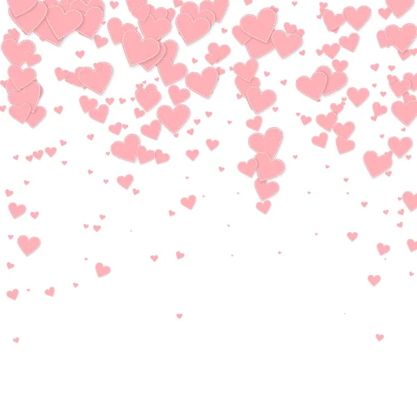 Corazón Rosado Amor Confettis Día San Valentín Cayendo Lluvia Fascinante — Vector de stock