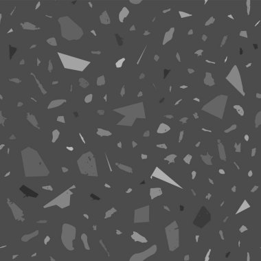 Terrazzo kusursuz desen. Siyah ve beyaz klasik döşeme dokusu. Doğal taşlardan, granitten, kuvarstan, mermerden ve betondan yapılmış kalın bir arka plan. Sevimli terrazzo.