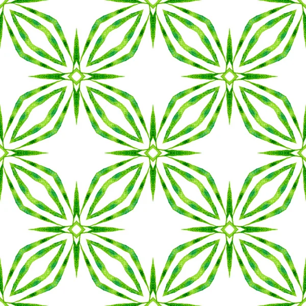 Полосатый Ручной Рисунок Зеленый Очаровательный Шикарный Летний Дизайн Текстиль Готовый — стоковое фото