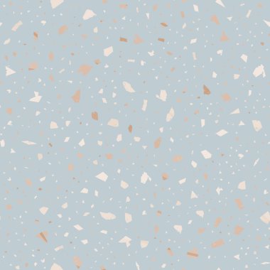 Terrazzo kusursuz desen. Nazik klasik döşeme dokusu. Doğal taşlardan, granitten, kuvarstan, mermerden ve betondan yapılmış klas bir arka plan. Çekici dikişsiz terrazzo..