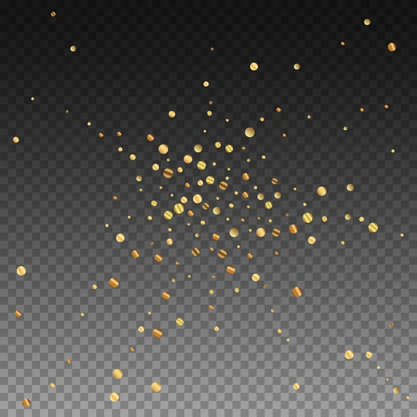 Sparse Gold Confetti Luxury Sparkling Confetti Scattered Small Gold Particles — Stock Vector