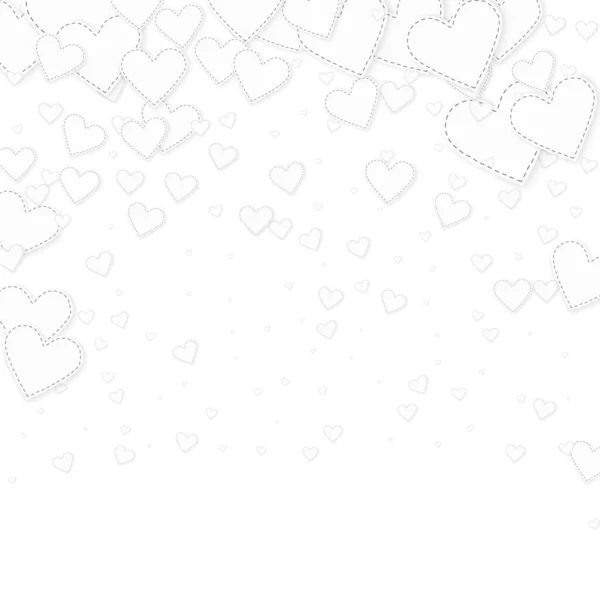 Белое Сердце Любит Конфетти День Святого Валентина Проливной Дождь Привлекательный — стоковый вектор