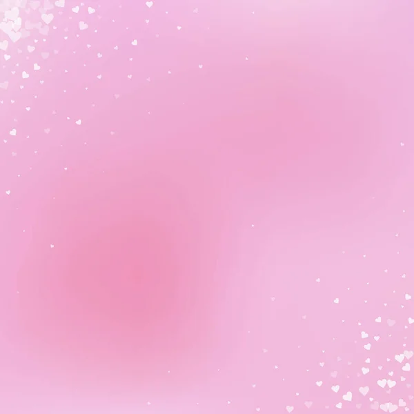 Cuore Bianco Ama Confetti Angolo San Valentino Sfondo Raro Coriandoli — Vettoriale Stock