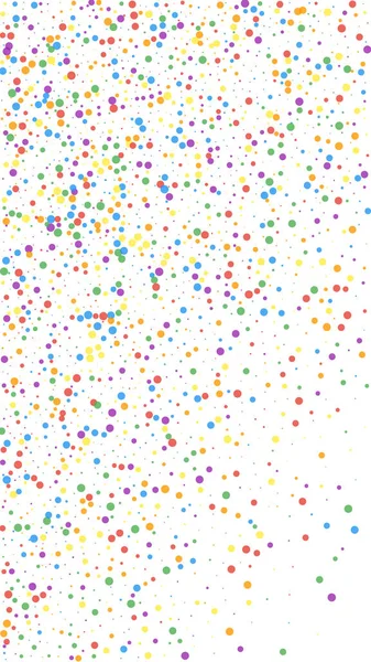 Neşeli, tuhaf konfeti. Kutlama yıldızları. Beyaz arka planda renkli konfeti. Büyük şablon şablonu. Dikey vektör arkaplanı.