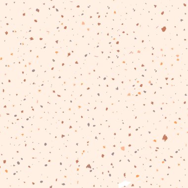 Terrazzo kusursuz desen. Turuncu klasik döşeme dokusu. Doğal taşlardan, granitten, kuvarstan, mermerden ve betondan yapılmış nefes kesici bir arka plan. Az pişmiş terrazzo..