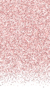 Pembe altın parıltılı lüks konfeti. Beyaz arka planda dağılmış küçük altın parçacıkları. Enerjik şablon şablonu. Olağanüstü vektör arkaplanı.