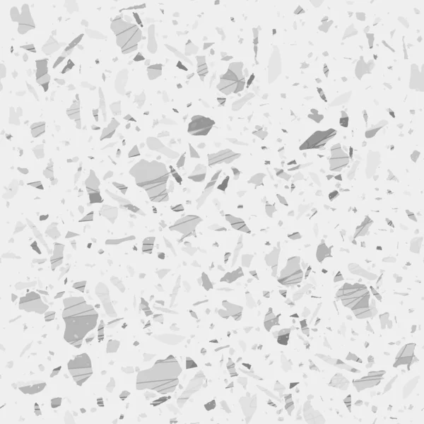 Terrazzo Seamless Pattern Black White Classic Flooring Texture Charming Background — Stock Vector