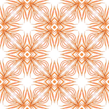 Tekrar eden çizgili el çizgisi sınırı. Turuncu mükemmel boho şık yaz tasarımı. Çizgili el çizimi tasarımı. Tekstil hazır eşsiz baskı, mayo kumaş, duvar kağıdı, ambalaj..