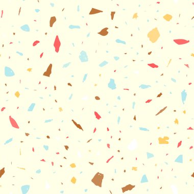 Terrazzo kusursuz desen. Renkli klasik döşeme dokusu. Doğal taşlardan, granitten, kuvarstan, mermerden ve betondan yapılmış nefes kesici bir arka plan. İnanılmaz dikişsiz terrazzo..