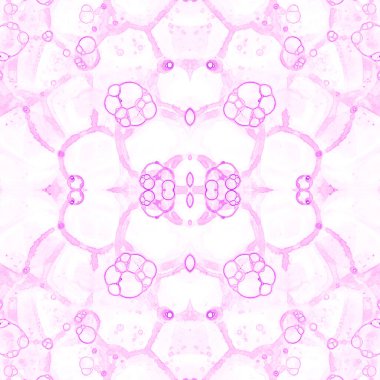 Pembe, pürüzsüz desen. İnanılmaz narin sabun köpükleri. Dantelli el yapımı tekstil süsü. Kaleydoskop mandala iç çamaşırı baskısı. Zarif soyut suluboya arkaplan.