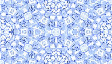 Violet kusursuz desen. Eğlenceli sabun köpükleri. Dantelli el yapımı tekstil süsü. Kaleydoskop mandala iç çamaşırı baskısı. Hayal ürünü soyut suluboya arkaplan.