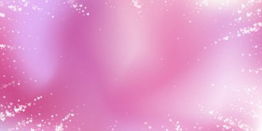 Beyaz kalp konfetileri sever. Sevgililer Günü Vignette harika bir geçmiş. Pembe arka planda şeffaf kalp konfetileri. Enfes vektör çizimi.