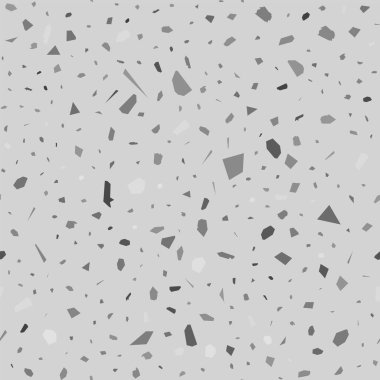 Terrazzo kusursuz desen. Siyah ve beyaz klasik döşeme dokusu. Doğal taşlardan, granitten, kuvarstan, mermerden ve betondan yapılmış kalın bir arka plan. Taze dikişsiz terrazzo..