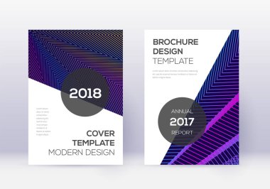 Modern kapak tasarım şablonu. Koyu mavi arka planda gökkuşağı soyut çizgileri. Harika bir kapak tasarımı. Gerçek katalog, poster, kitap şablonu vs..