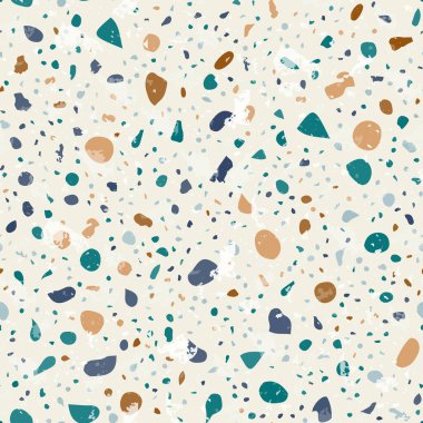 Terrazzo kusursuz desen. Nazik klasik döşeme dokusu. Doğal taşlardan, granitten, kuvarstan, mermerden ve betondan yapılmış klas bir arka plan. Serin terrazzo.