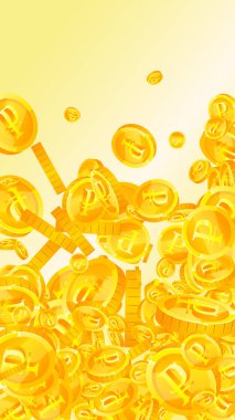 Rus rublesi düşüyor. Mükemmel dağınık paralar. Rusya parası. Zarif ikramiye, servet ya da başarı konsepti. Vektör illüstrasyonu.