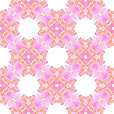 Mozaik kusursuz desen. Portakal rengi boho şık yaz tasarımı. Tekstil hazır güzel baskı, mayo kumaş, duvar kağıdı, ambalaj. El çizimi yeşil mozaik pürüzsüz sınır.