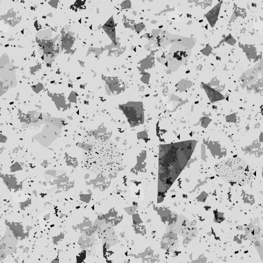 Terrazzo seamless pattern. Black and white classic flooring texture. Charming background made of natural stones, granite, quartz, marble, and concrete. Good-looking seamless terrazzo. clipart
