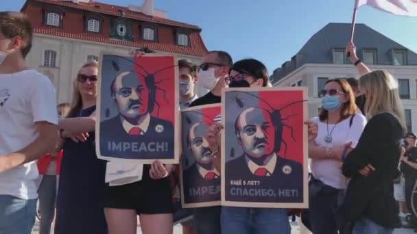 Βαρσοβία, Πολωνία - 15 Ιουλ 2020: Αλληλεγγύη με — Αρχείο Βίντεο