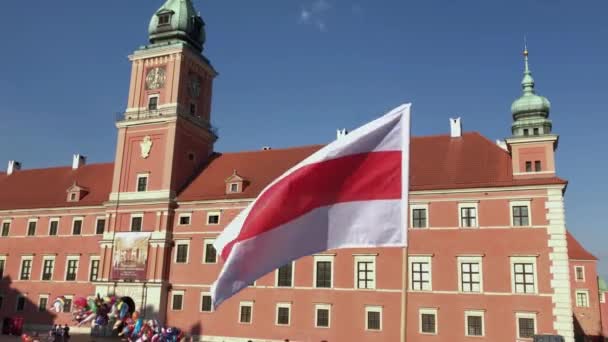 Varsóvia, Polónia - 15 de julho de 2020: bielorrusso — Vídeo de Stock