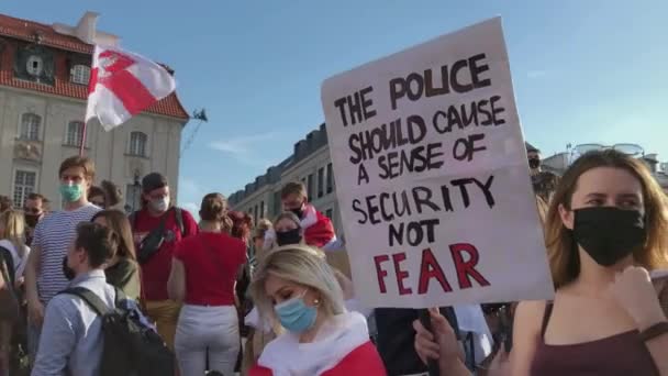 Βαρσοβία, Πολωνία - 15 Ιουλ 2020: Αλληλεγγύη με — Αρχείο Βίντεο