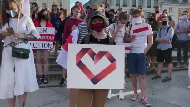 Varsavia, Polonia - 15 luglio 2020: Solidarietà con — Video Stock