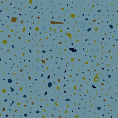 Terrazzo kusursuz desen. Kahverengi klasik döşeme dokusu. Doğal taşlardan, granitten, kuvarstan, mermerden ve betondan yapılmış kalın bir arka plan. Parlak dikişsiz terrazzo..