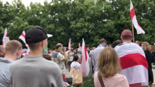 Varšava, Polsko - 27. června 2020: Solidarita s — Stock video