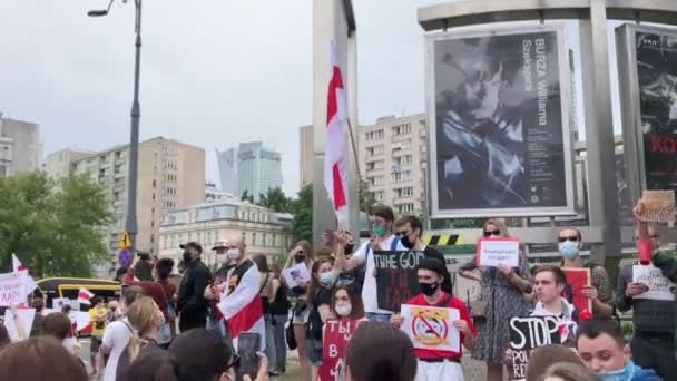 Warszawa, Polen - 27 jun 2020: Solidaritet med — Stockvideo
