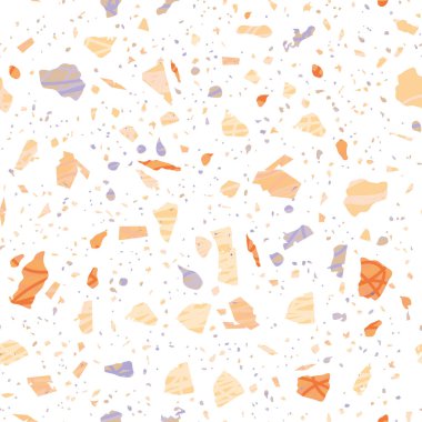 Terrazzo kusursuz desen. Renkli klasik döşeme dokusu. Doğal taşlardan, granitten, kuvarstan, mermerden ve betondan yapılmış büyüleyici bir arka plan. Orijinal dikişsiz terrazzo.