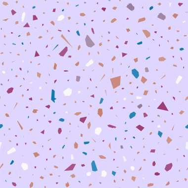 Terrazzo kusursuz desen. Pastel klasik döşeme dokusu. Doğal taşlardan, granitten, kuvarstan, mermerden ve betondan yapılmış parlak bir arka plan. Terrazzo 'nun cazibesi.