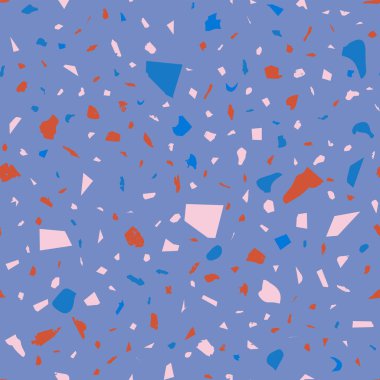 Terrazzo kusursuz desen. Pastel klasik döşeme dokusu. Doğal taşlardan, granitten, kuvarstan, mermerden ve betondan yapılmış parlak bir arka plan. Güzel, terrazzo..