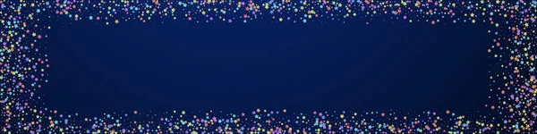 Confete Agradável Festivo Estrelas Celebração Estrelas Coloridas Pequenas Fundo Azul —  Vetores de Stock