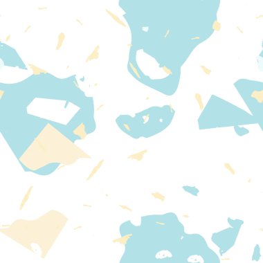 Terrazzo kusursuz desen. Mavi klasik döşeme dokusu. Terrazzo pürüzsüz desenli, serin renklerde. Doğal taşlardan, granitten, kuvarstan, mermerden, betondan yapılmış arkaplan. 