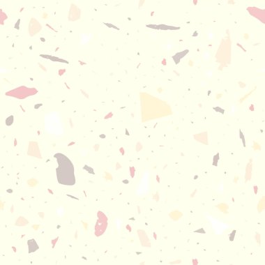 Terrazzo kusursuz desen. Pastel klasik döşeme dokusu. Doğal taşlardan, granitten, kuvarstan, mermerden ve betondan yapılmış parlak bir arka plan. Gerçek dikişsiz terrazzo..