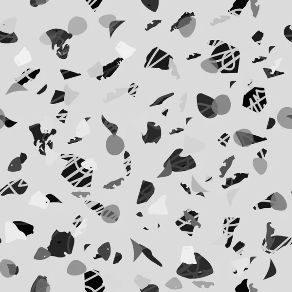 Terrazzoシームレスパターン 黒と白の古典的な床のテクスチャ 天然石 花崗岩 大理石 コンクリートで作られた魅力的な背景 偉大なシームレステラッツォ — ストックベクタ