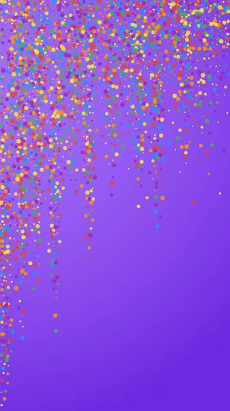 Confeti Festivo Majestuoso Estrellas Celebración Confiti Alegre Sobre Fondo Violeta — Vector de stock