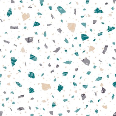 Terrazzo kusursuz desen. Nazik klasik döşeme dokusu. Doğal taşlardan, granitten, kuvarstan, mermerden ve betondan yapılmış klas bir arka plan. Büyüleyici terrazzo..