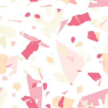 Terrazzo kusursuz desen. Taşlı turuncu gerçekçi mermer dokusu. Terrazzo pürüzsüz desenli, serin renklerde. Doğal taşlardan, granitten, kuvarstan, mermerden, betondan yapılmış arkaplan. 