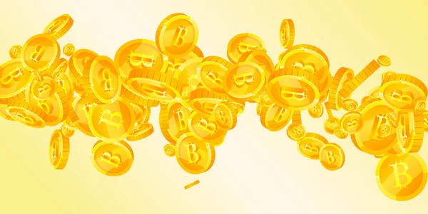 Bitcoin Monete Valuta Internet Calo Grandi Monete Sparse Btc Criptovaluta — Vettoriale Stock
