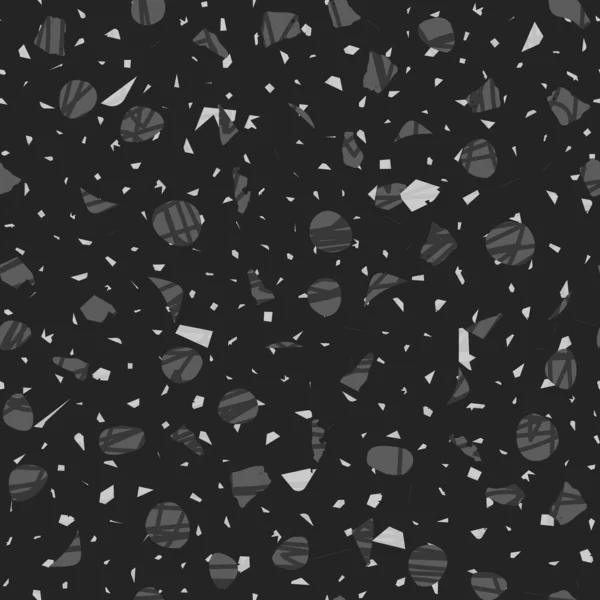 Nahtloses Terrazzo Muster Schwarz Weiße Klassische Bodenstruktur Charmanter Hintergrund Aus — Stockvektor