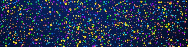Feestelijke Bewonderenswaardige Confetti Feeststerren Heldere Confetti Donkerblauwe Achtergrond Feestelijke Overlay — Stockvector