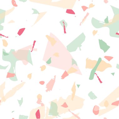 Terrazzo kusursuz desen. Modern klasik döşeme dokusu. Doğal taşlardan, granitten, kuvarstan, mermerden, betondan yapılmış arka plan. Terrazzo pürüzsüz desenli serin renklerde. 