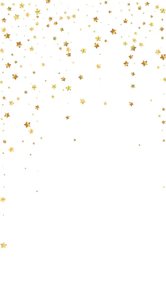 Estrelas Ouro Luxo Espumante Confete Aleatório Espalhado Pequenas Partículas Ouro — Vetor de Stock