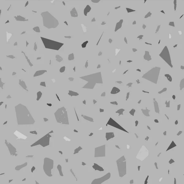 Terrazzo Seamless Pattern Черно Белая Классическая Текстура Полов Смелый Фон — стоковый вектор