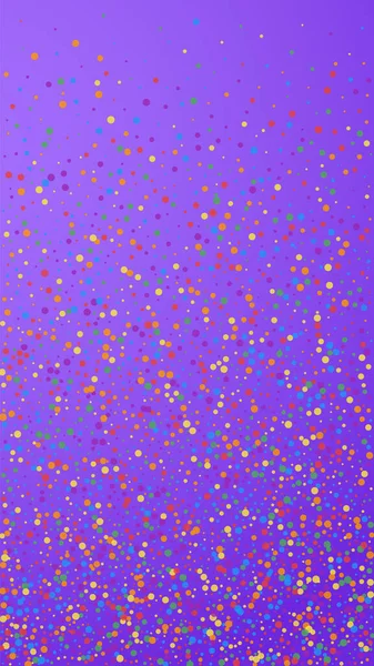 Festlich Exotisches Konfetti Feierstars Regenbogen Konfetti Auf Violettem Hintergrund Große — Stockvektor