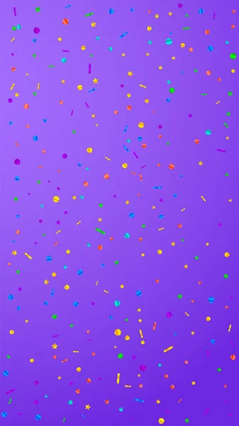 Festliches Konfetti Feierstars Festliches Konfetti Auf Violettem Hintergrund Makellose Festliche — Stockvektor